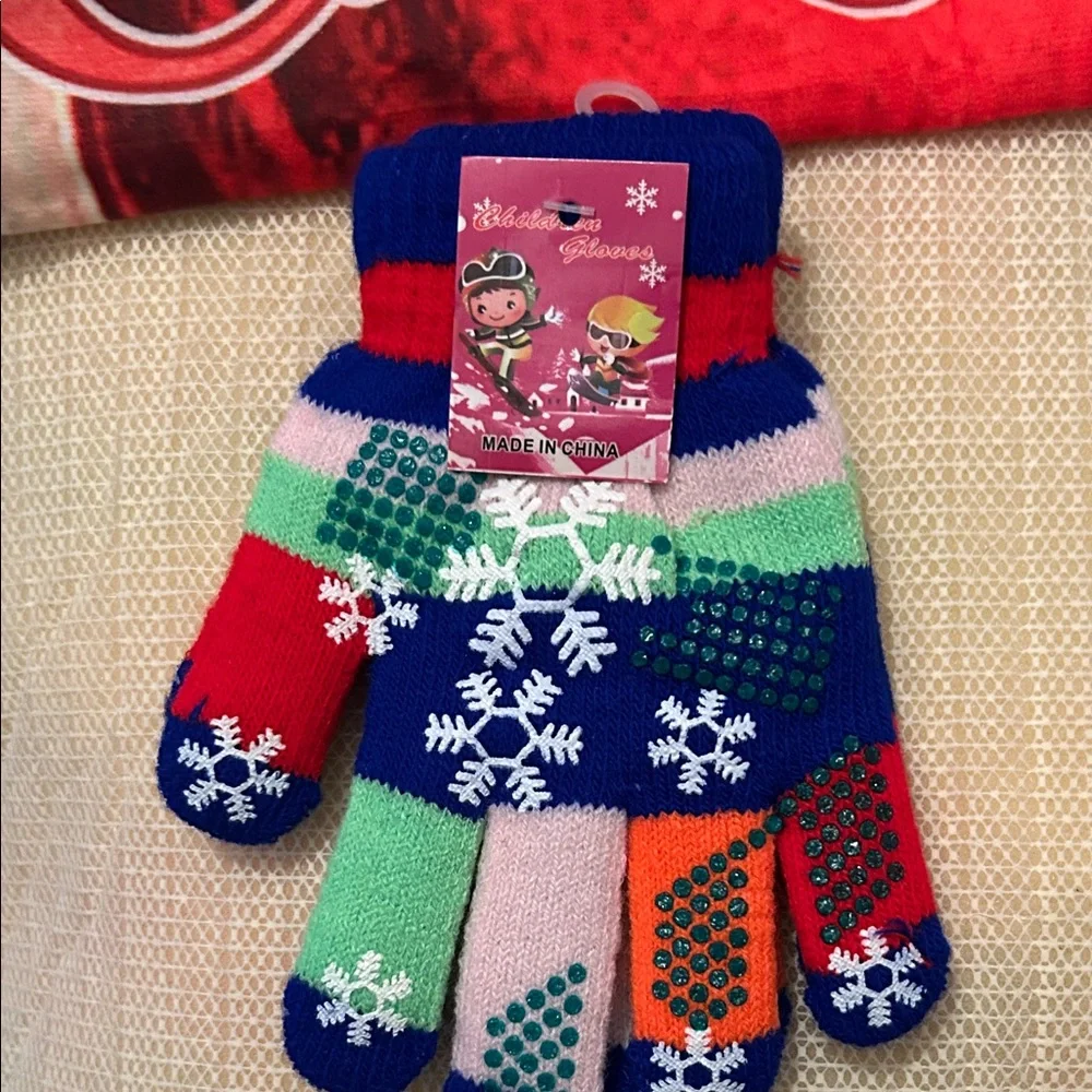 Colorful Snowflake Kids Gloves